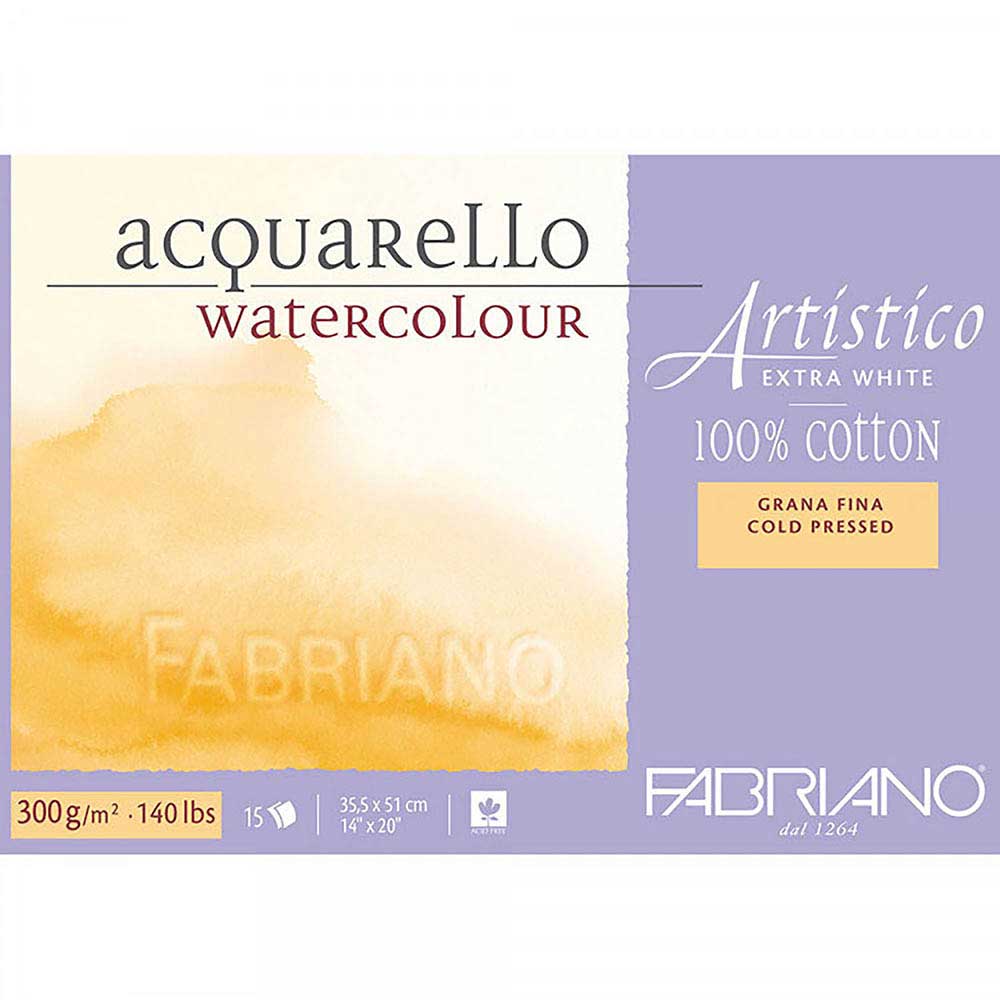 Fabriano Artistico Extra White Cold Pressed 300gr Sulu Boya Blok 15 Sayfa 35.5x51cm