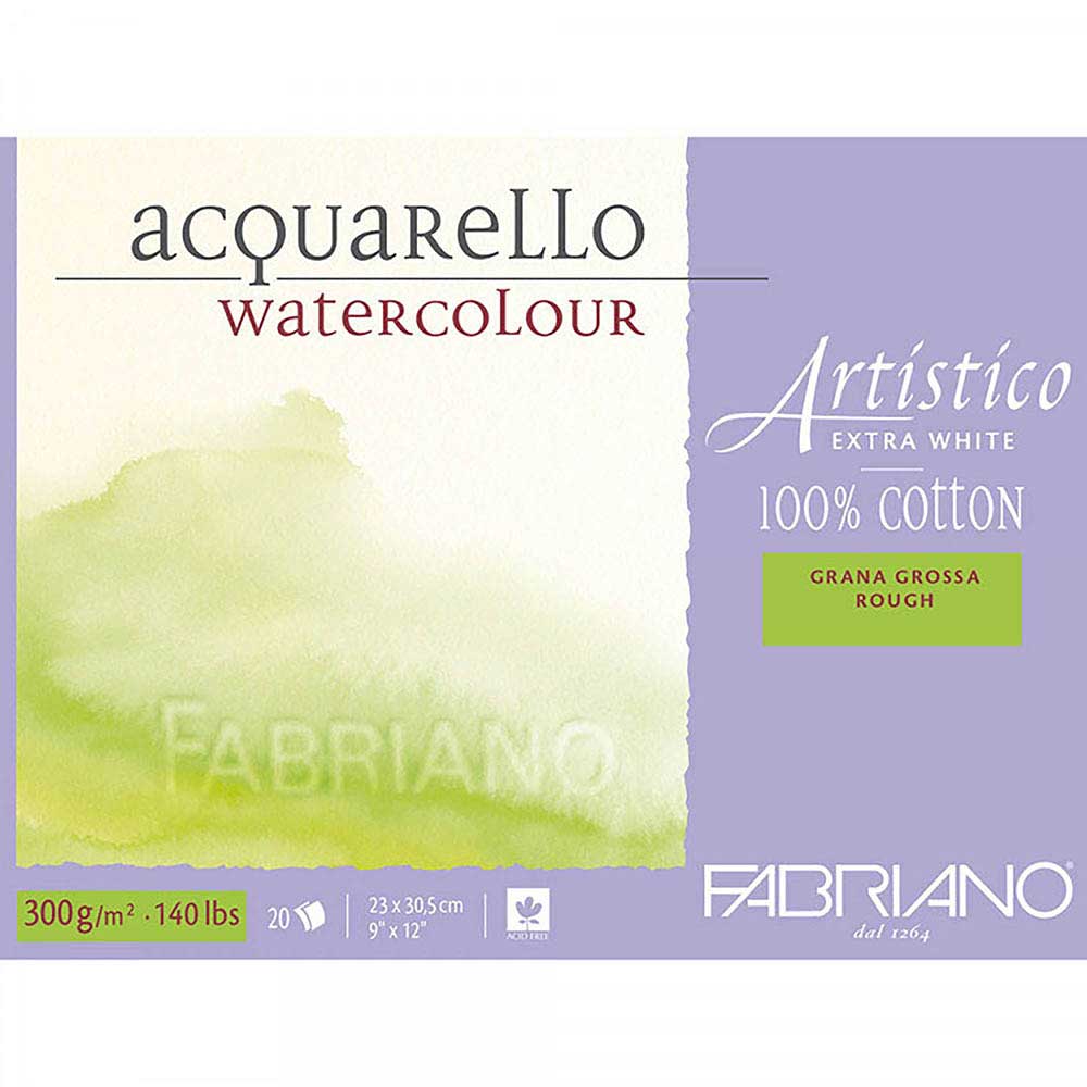 Fabriano Artistico Extra White Rough 300gr Sulu Boya Blok 20 Sayfa 23x30.5cm