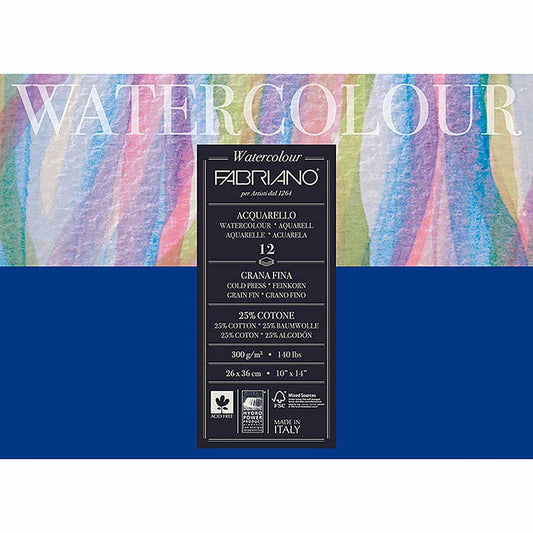 Fabriano Watercolour Cold Pressed 300gr Sulu Boya Blok 12 Sayfa 26x36cm