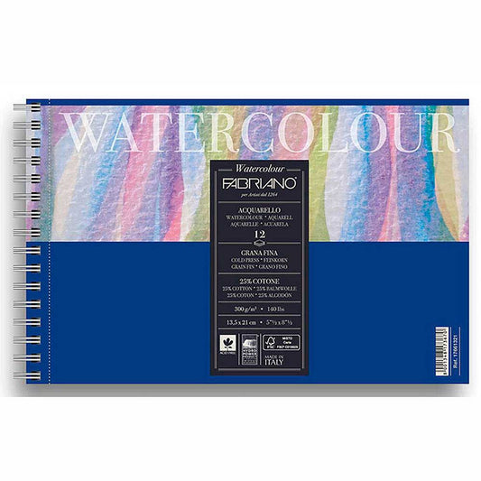 Fabriano Watercolour Cold Pressed 300gr Spiralli Sulu Boya Blok 12 Sayfa 13.5x21cm