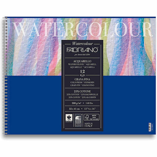 Fabriano Watercolour Cold Pressed 300gr Spiralli Sulu Boya Blok 12 Sayfa 32x41cm