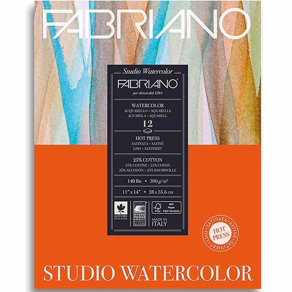 Fabriano Watercolour Hot Pressed 300gr Sulu Boya Blok 12 Sayfa 28x35.6cm