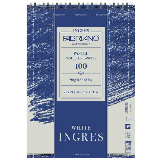 Fabriano Ingres Bianco 90gr Beyaz Spiralli Pastel Blok 100 Sayfa A4 (21X29.7cm)