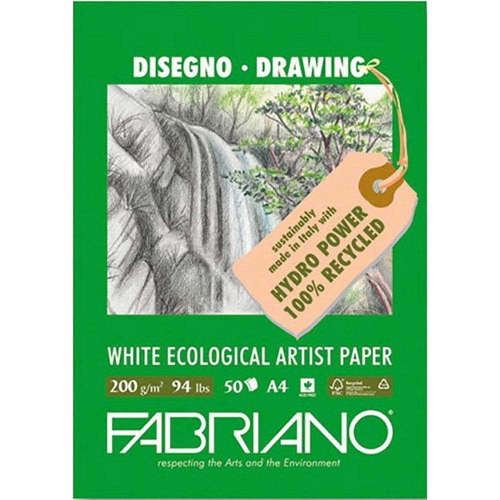 Fabriano White Ecological Artist Paper Natural Grain 200gr Çizim Blok 50 Sayfa A4 (21x29.7cm)