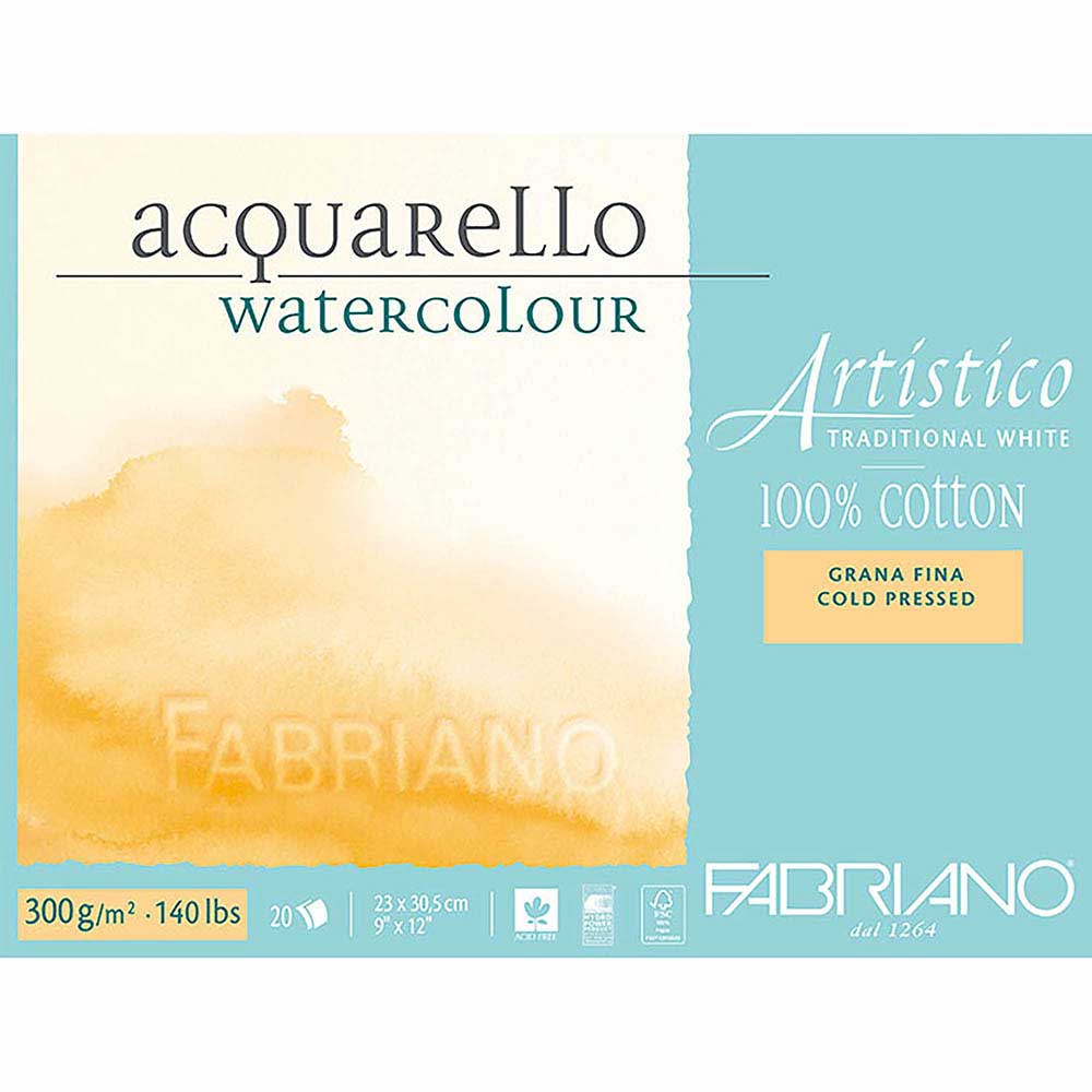 Fabriano Artistico Traditional White Cold Pressed 300gr Suluboya Blok 20 Sayfa 23x30.5cm