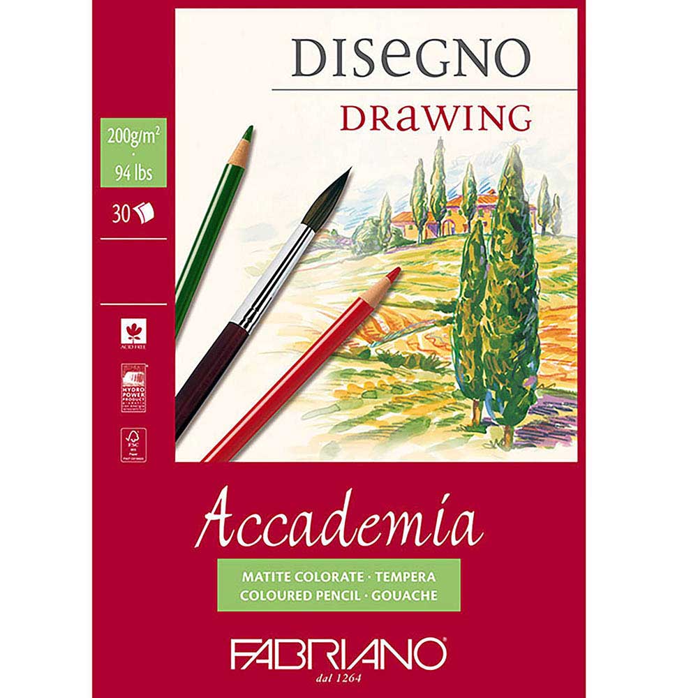 Fabriano Accademia Disegno 200gr Çizim Blok 30 Sayfa A3 (29.7x42cm)