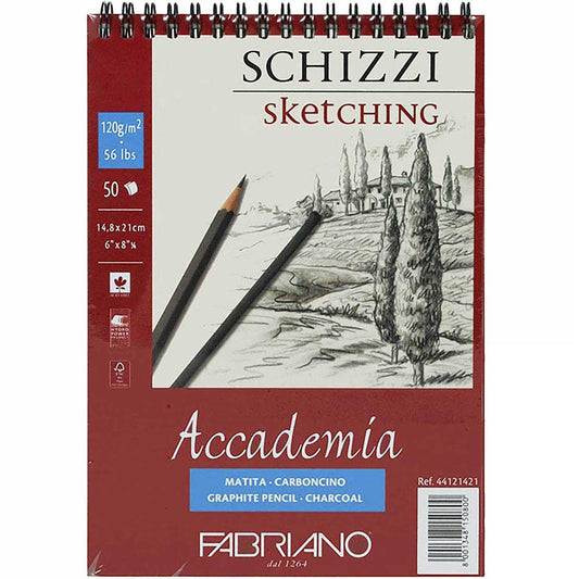 Fabriano Accademia Schizzi 120gr Spiralli Sketch Çizim Blok 50 Sayfa A5 (14.8x21cm)