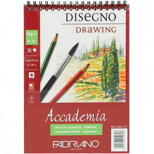 Fabriano Accademia Disegno 200gr Spiralli Çizim Blok 30 Sayfa A5 (14.8x21cm)