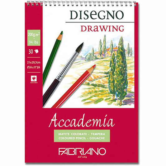 Fabriano Accademia Disegno 200gr Spiralli Çizim Blok 30 Sayfa A4 (21x29.7cm)