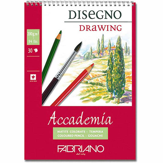 Fabriano Accademia Disegno 200gr Spiralli Çizim Blok 30 Sayfa A3 (29.7x42cm)
