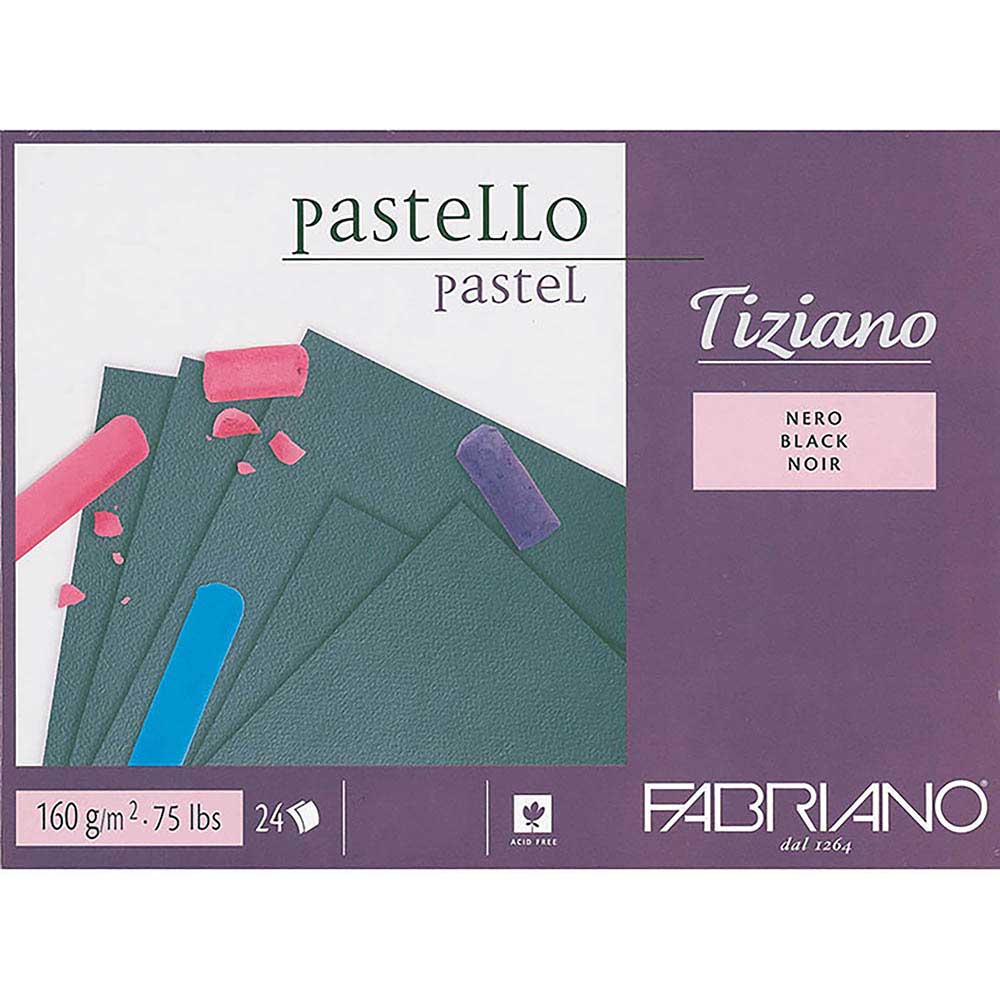 Fabriano Tiziano 160gr Nero (Siyah) Pastel Blok 24 Sayfa 23x30.5cm