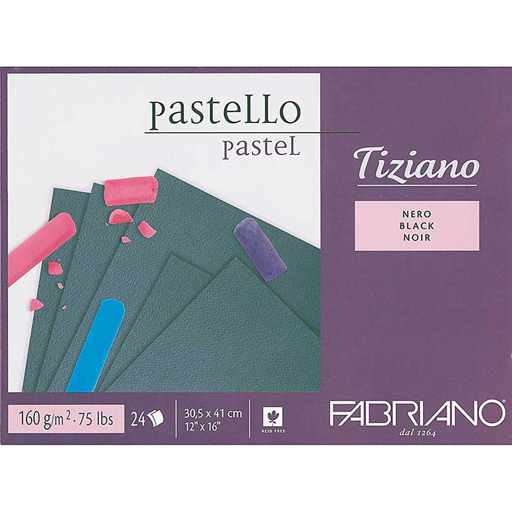 Fabriano Tiziano 160gr Nero (Siyah) Pastel Blok 24 Sayfa 30.5x41cm