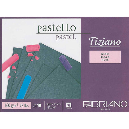 Fabriano Tiziano 160gr Nero (Siyah) Pastel Blok 24 Sayfa 30.5x41cm