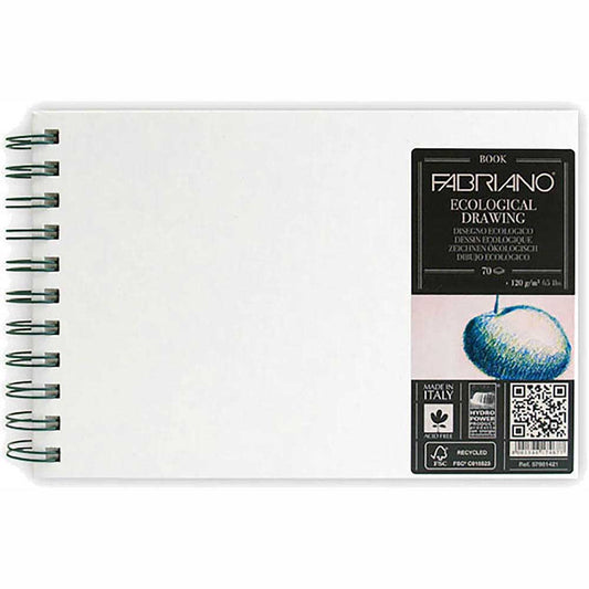 Fabriano Ecological Drawing Book 120gr Landscape Spiralli Çizim Blok 70 Sayfa A3 (29.7x42cm)