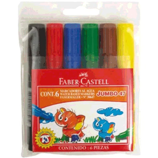 Faber Castell Jumbo 47 Keçeli Kalem 6'lı Poşet