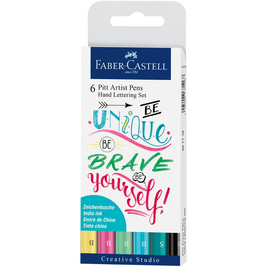 Faber Castell Pitt Artist Pen Kaligrafi Seti 6'lı Pastel Tonlar