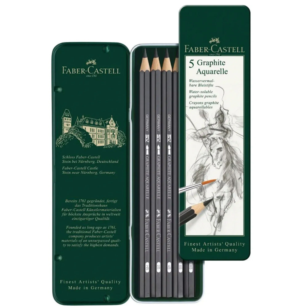 Faber Castell Graphite Aquarelle Kurşunkalem 5'li Metal Kutu HB,2B,4B,6B,8B