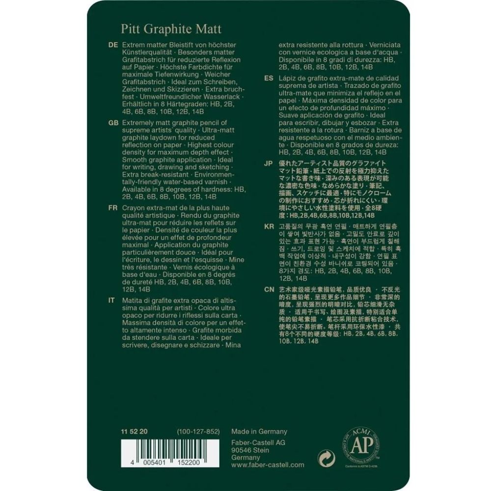 Faber Castell Pitt Graphite Matt Dereceli Kalem 11'li