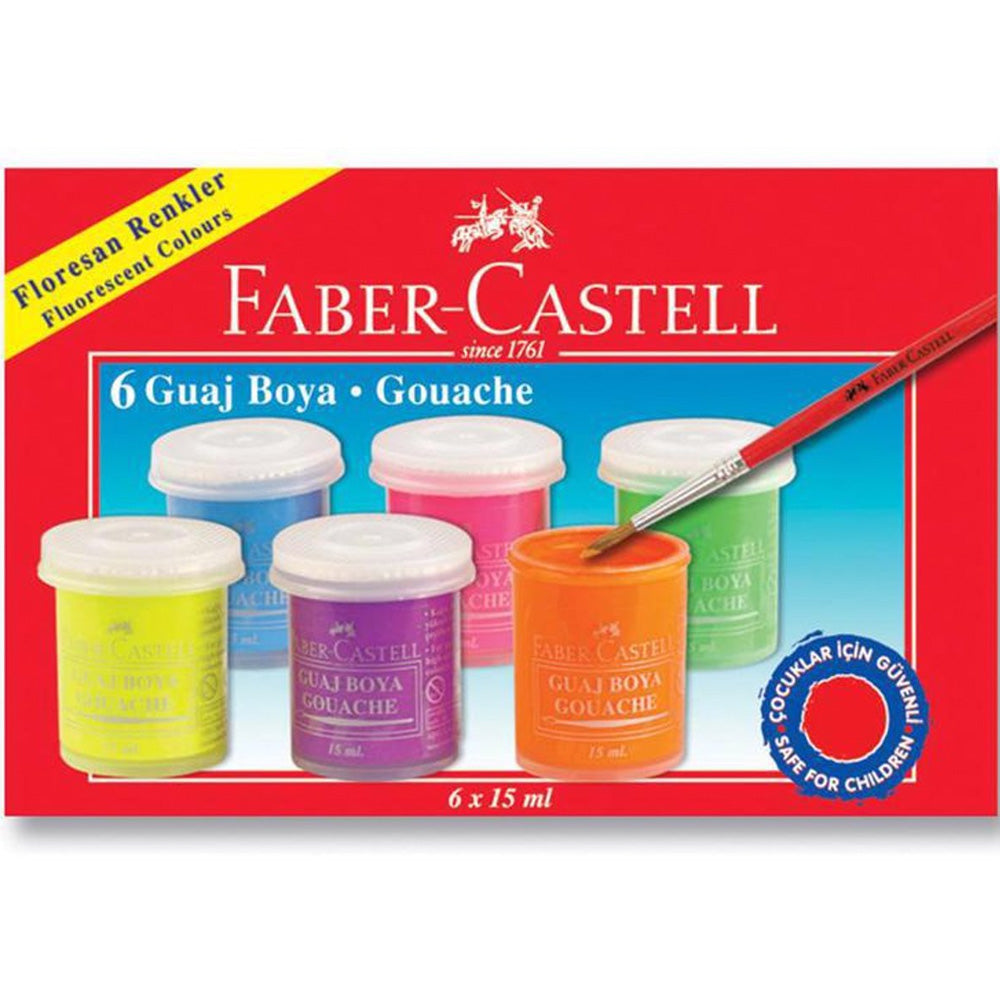 Faber Castell Guaj Boya 6'lı Floresan