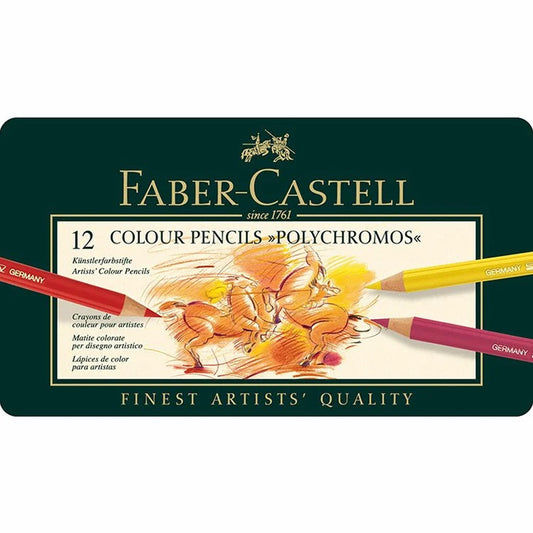 Faber Castell Polychromos Colour Pencils 12'li Metal Kutu