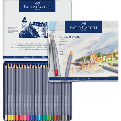 Faber Castell Goldfaber Aqua Boya Kalemi 24'lü Metal Kutu