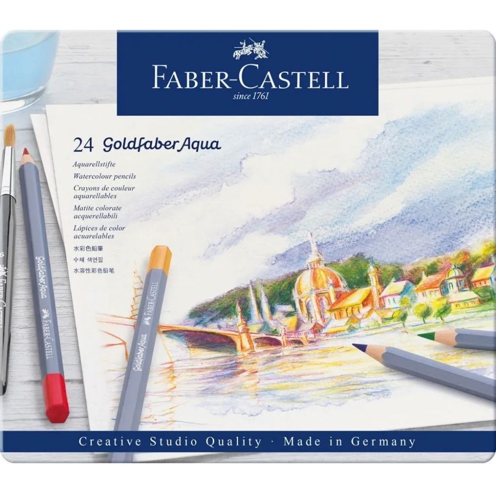Faber Castell Goldfaber Aqua Boya Kalemi 24'lü Metal Kutu