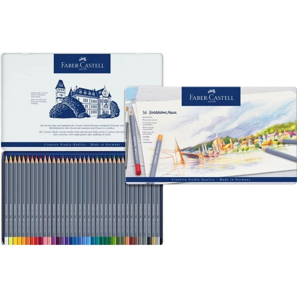 Faber Castell Goldfaber Aqua Boya Kalemi 36'lı Metal Kutu