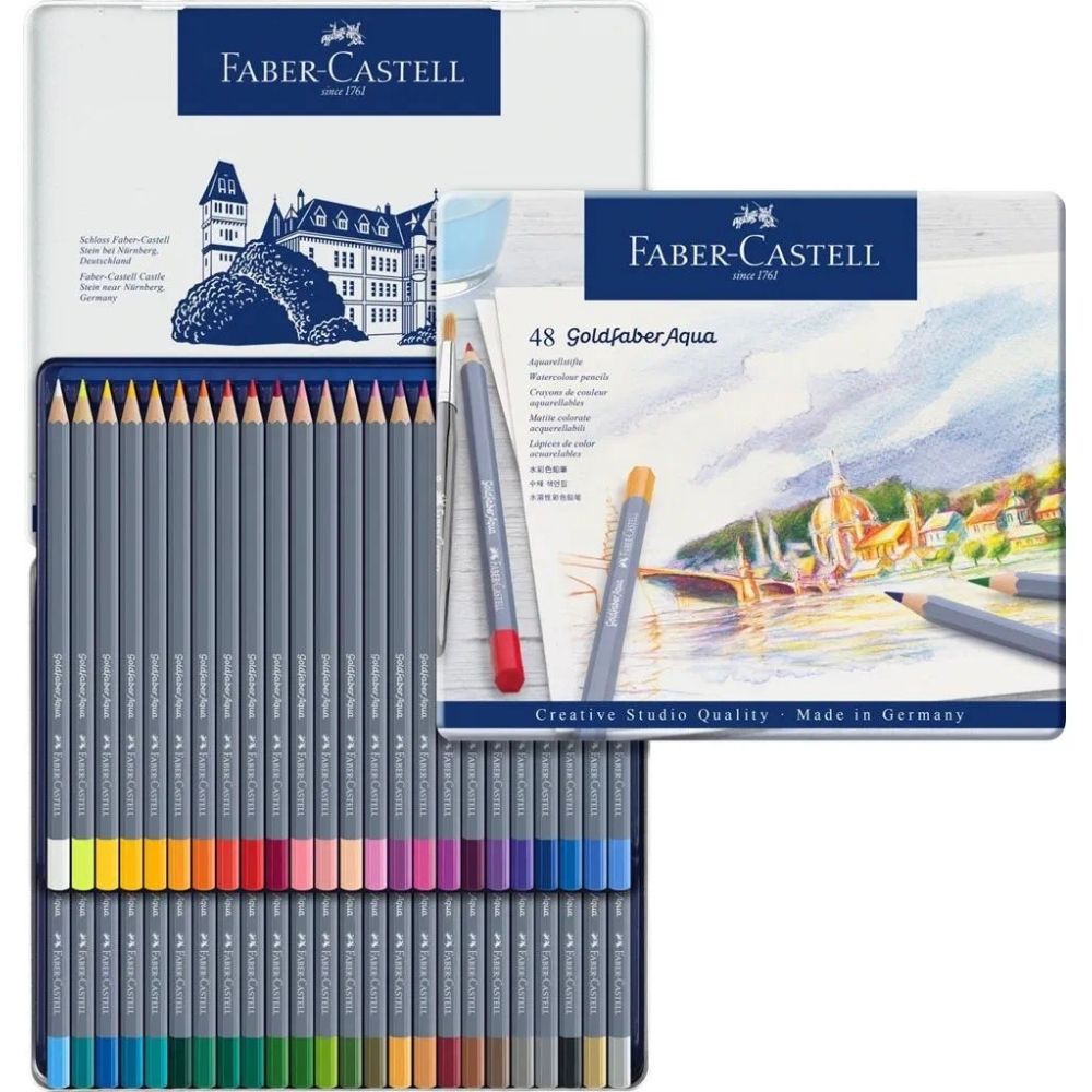 Faber Castell Goldfaber Aqua Boya Kalemi 48'li Metal Kutu
