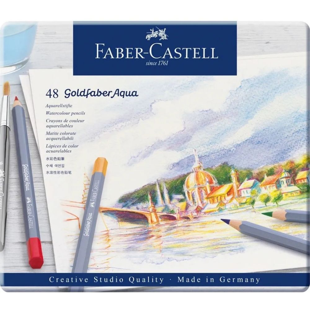 Faber Castell Goldfaber Aqua Boya Kalemi 48'li Metal Kutu