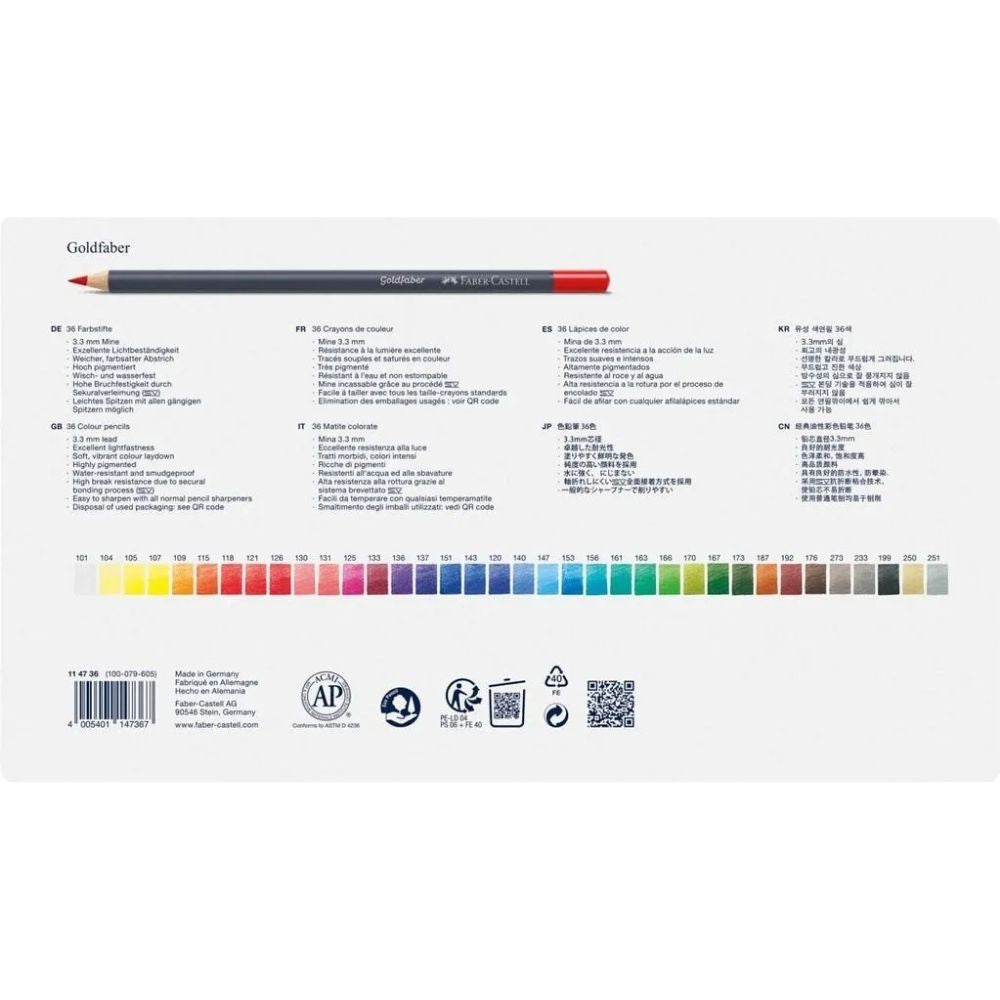 Faber Castell Goldfaber Boya Kalemi 36'lı Metal Kutu