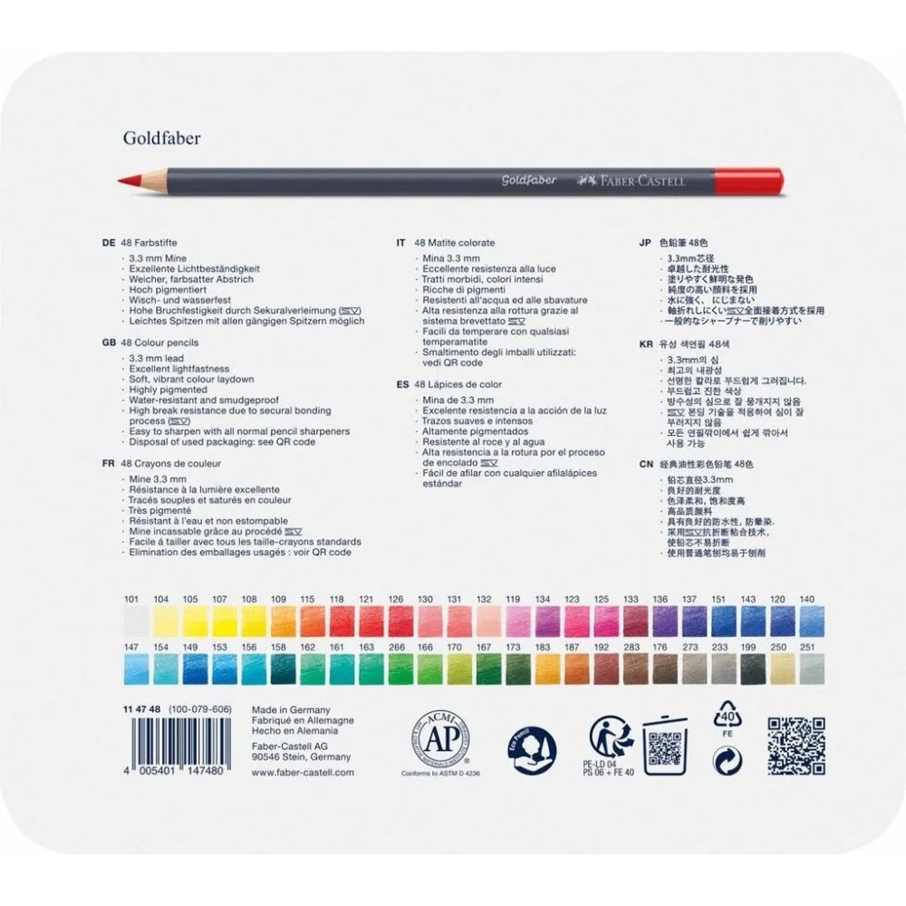 Faber Castell Goldfaber Boya Kalemi 48'li Metal Kutu