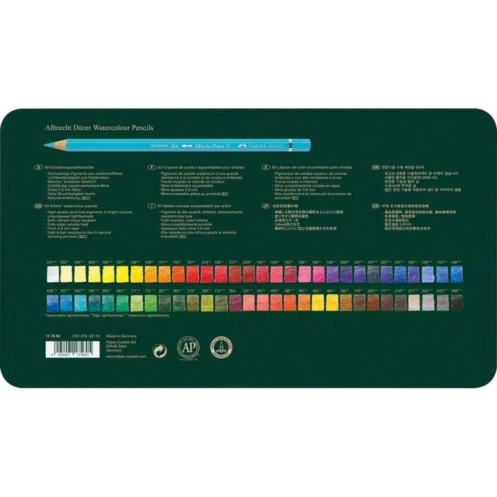 Faber Castell Albrecht Dürer Watercolour Pencils 60'lı Metal Kutu