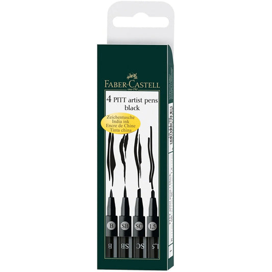 Faber Castell Pitt Artist Pen Siyah 4'lü