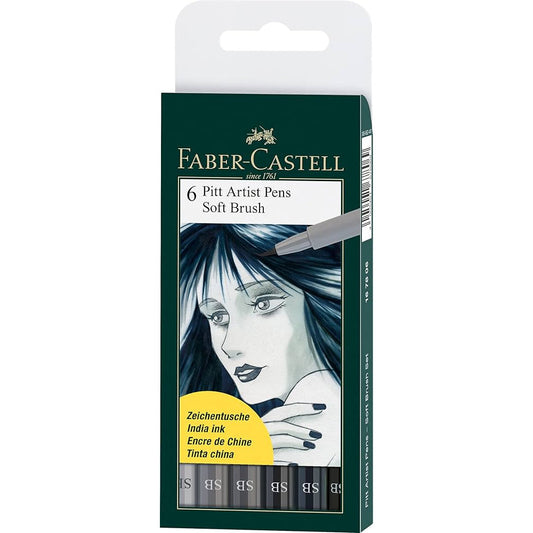 Faber Castell Pitt Artist Pen Siyah 6'lı