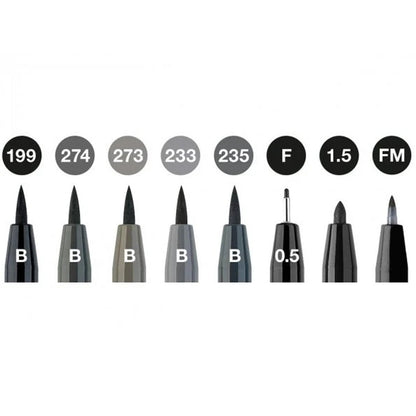 Faber Castell Pitt Artist Pen Fırça Uç 8'li Gri&Siyah Tonlar
