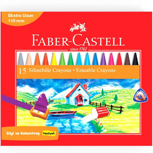 Faber Castell Erasable Wax Crayon 15'li Karton Kutu
