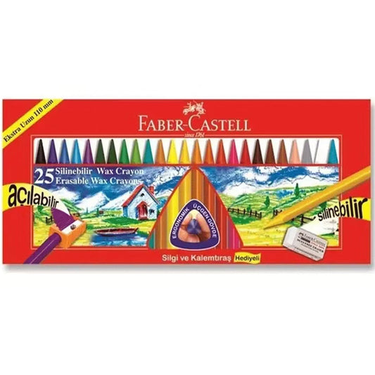 Faber Castell Erasable Wax Crayon 25'li Karton Kutu