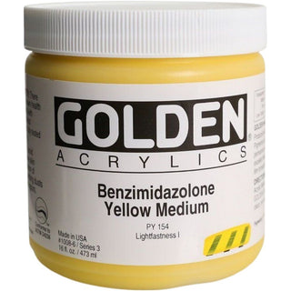 Golden Heavy Body Acrylic Benzimidazoolgeel Yellow Medium 473ml S.3