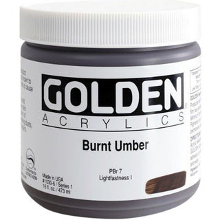 Golden Heavy Body Acrylic Burnt Umber 473ml S.1