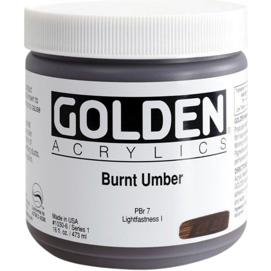 Golden Heavy Body Acrylic Burnt Umber 473ml S.1