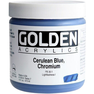 Golden Heavy Body Acrylic Cerulean Blue Chromium 473ml S.7