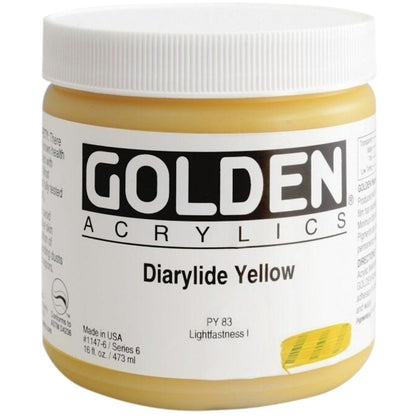 Golden Heavy Body Acrylic Diarylide Yellow 473ml S.6