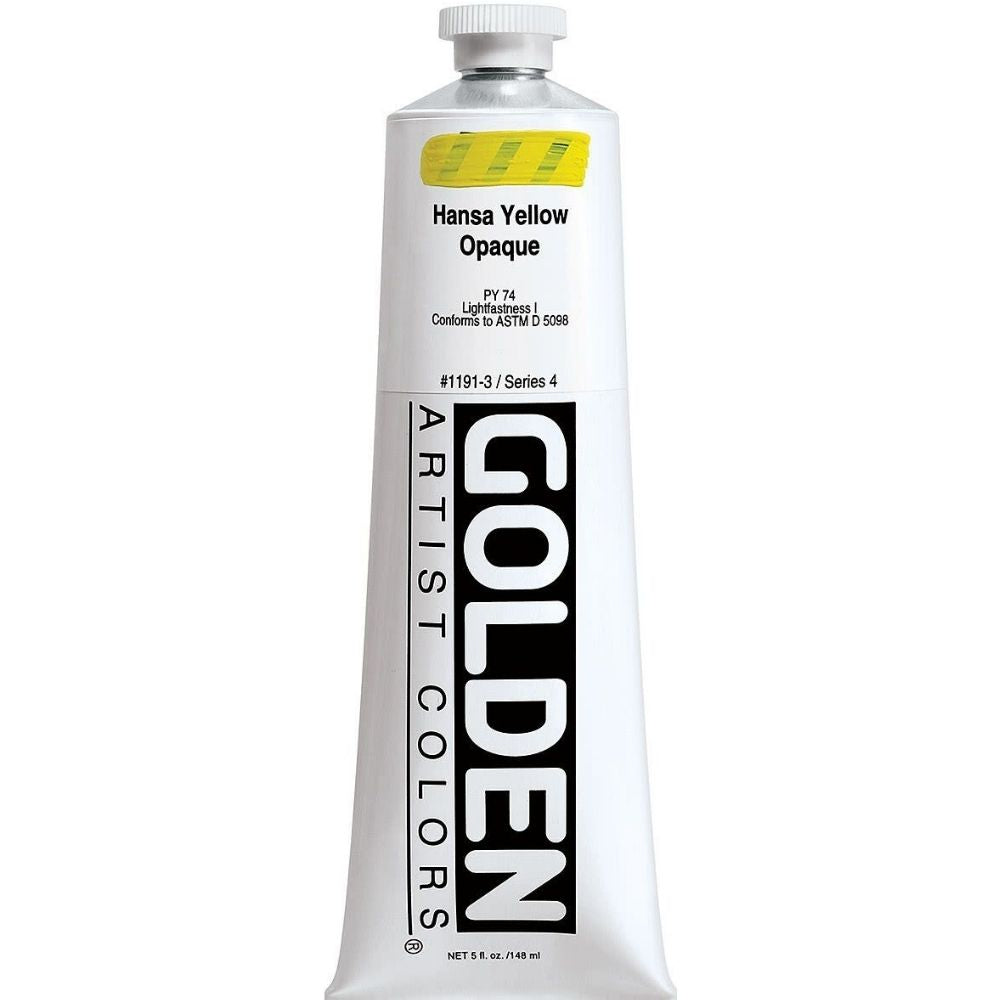 Golden Heavy Body Acrylic Hansa Yelloe Opaque 148ml S.4