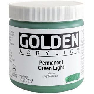 Golden Heavy Body Acrylic Permanent Green Light 473ml S.4
