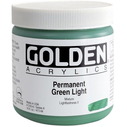 Golden Heavy Body Acrylic Permanent Green Light 473ml S.4
