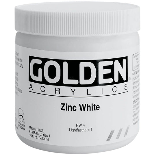 Golden Heavy Body Acrylic Zinc White 473ml S.1