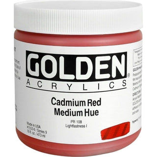 Golden Heavy Body Acrylic Cadmium Red Medium Hue 473ml S.4