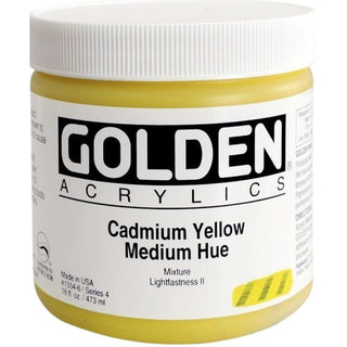 Golden Heavy Body Acrylic Cadmium Yellow Medium Hue 473ml S.4