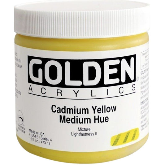 Golden Heavy Body Acrylic Cadmium Yellow Medium Hue 473ml S.4