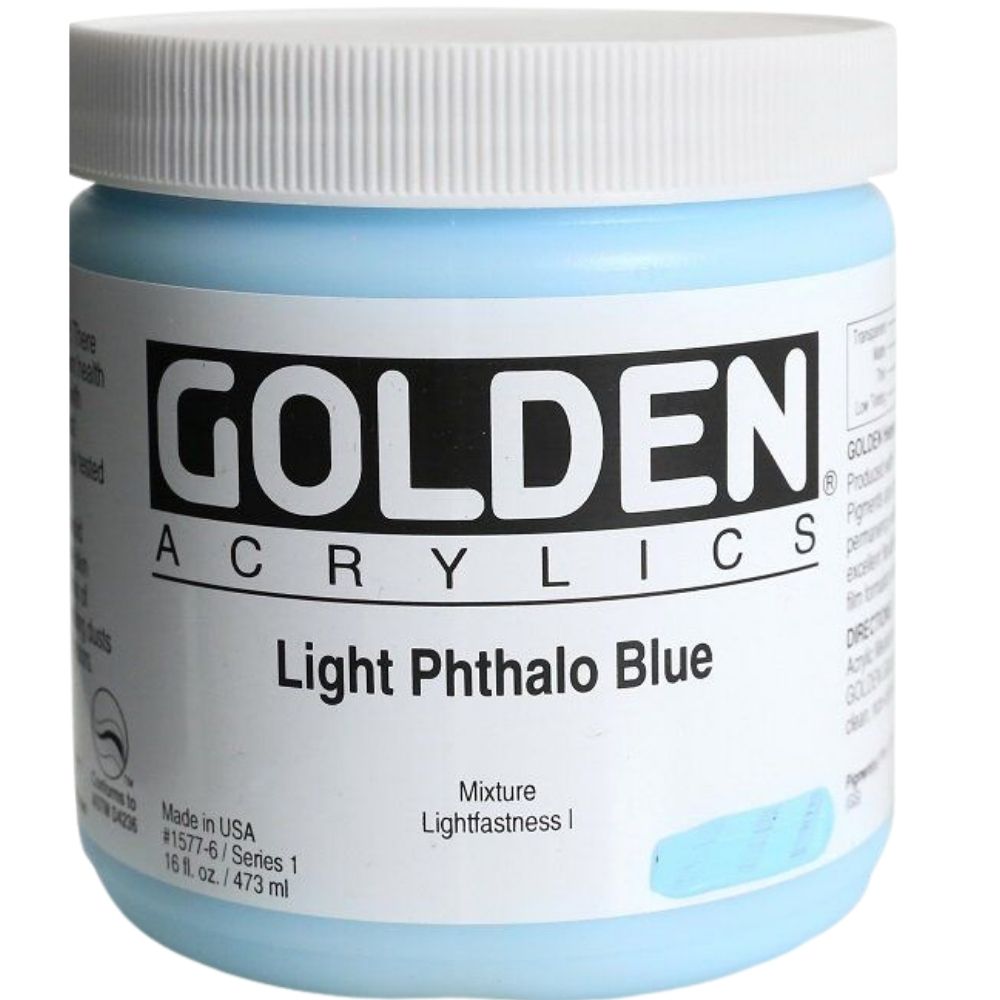 Golden Heavy Body Acrylic Light Phthalo Blue 473ml S.1